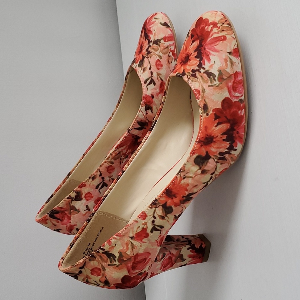 Laura Ashley Pink Floral LaFaber Heels, 7.5M